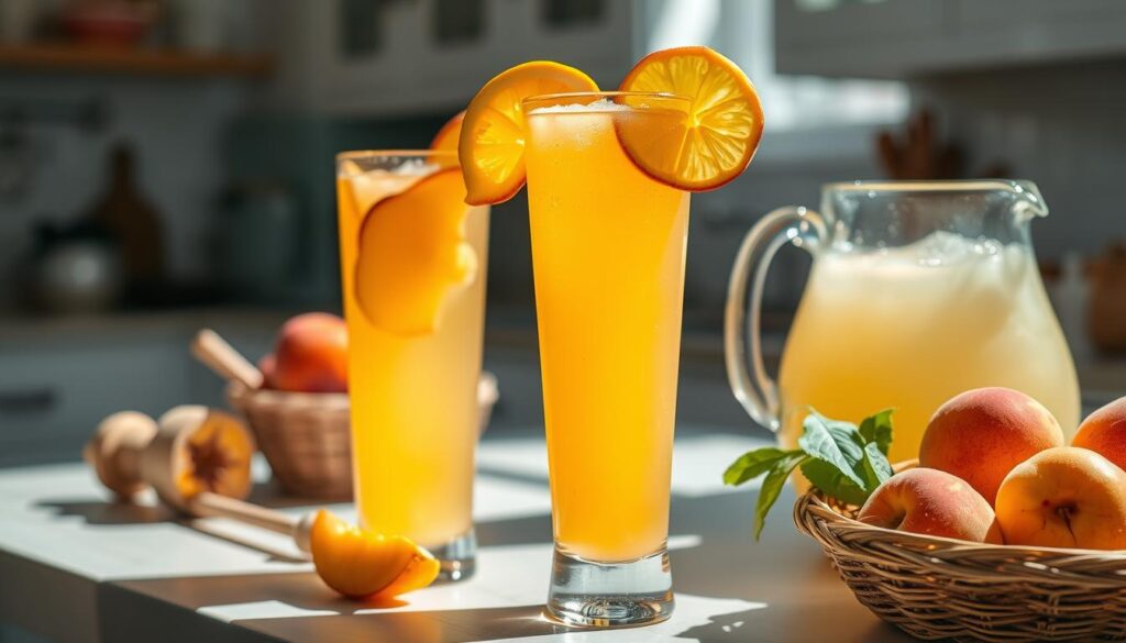 homemade peach lemonade