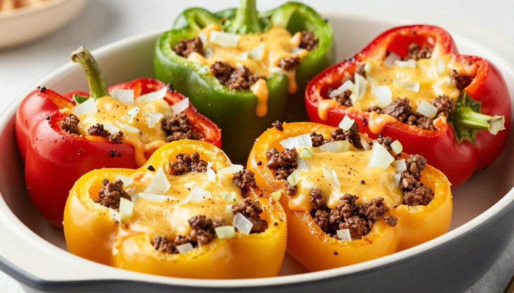 philly cheesesteak stuffed peppers ground beef