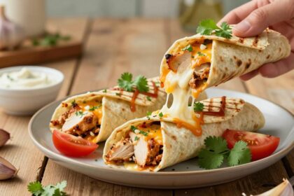 Cheesy Garlic Chicken Wraps