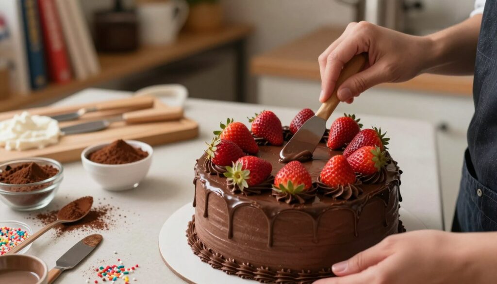 Decorating Chocolate Cake