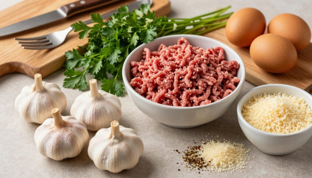 Garlic Parmesan Meatloaf Ingredients