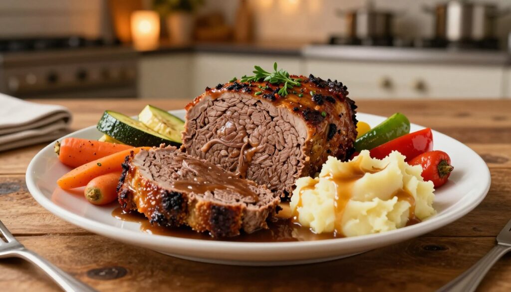 Gordon Ramsay Meatloaf with sides
