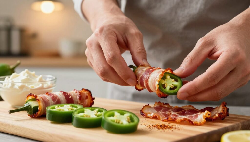 bacon wrapped jalapeno poppers preparation