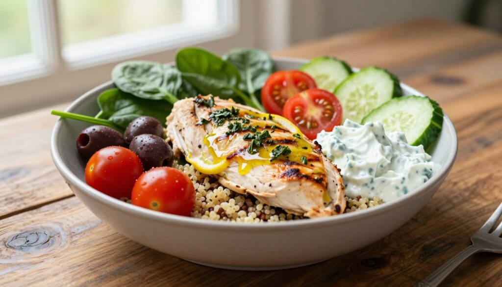 gluten-free greek chicken bowls