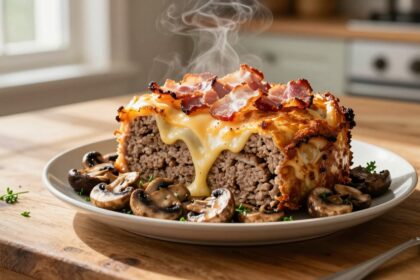 Swiss Bacon Mushroom Meatloaf