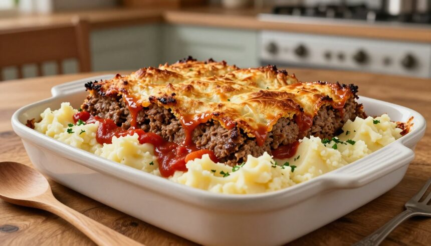 meatloaf and mashed potato casserole